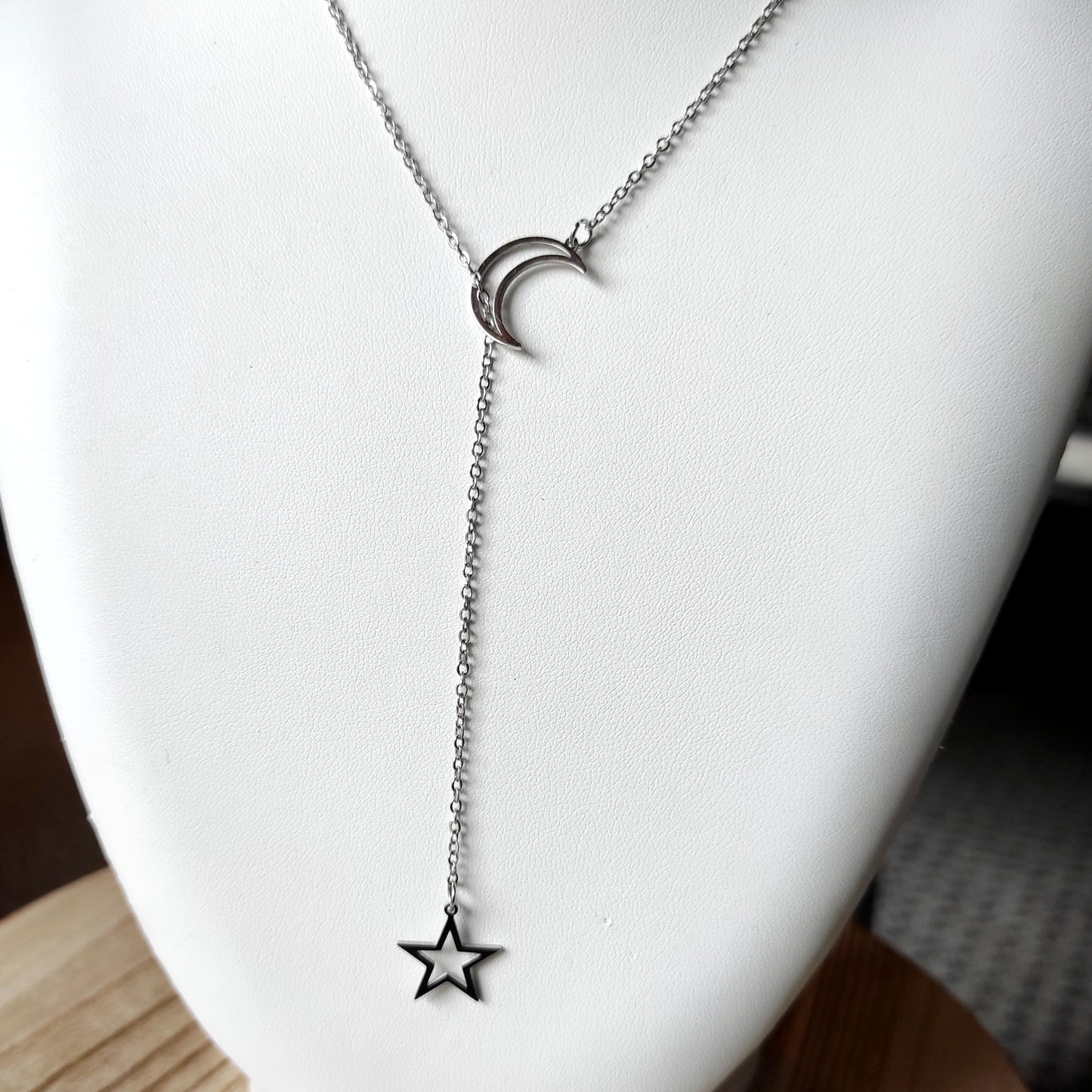Collier chaîne lune et étoile