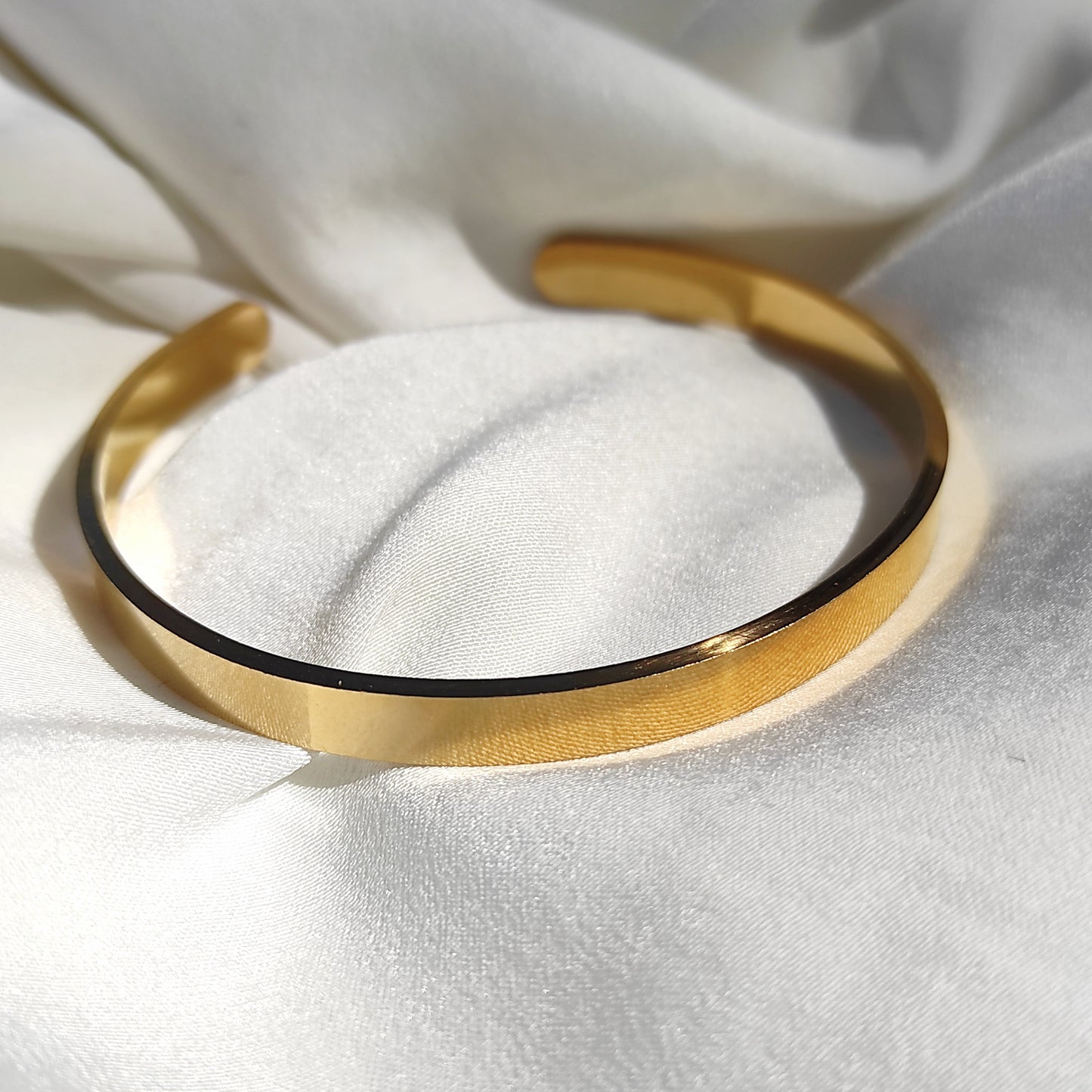 Bracelet jonc argenté et doré