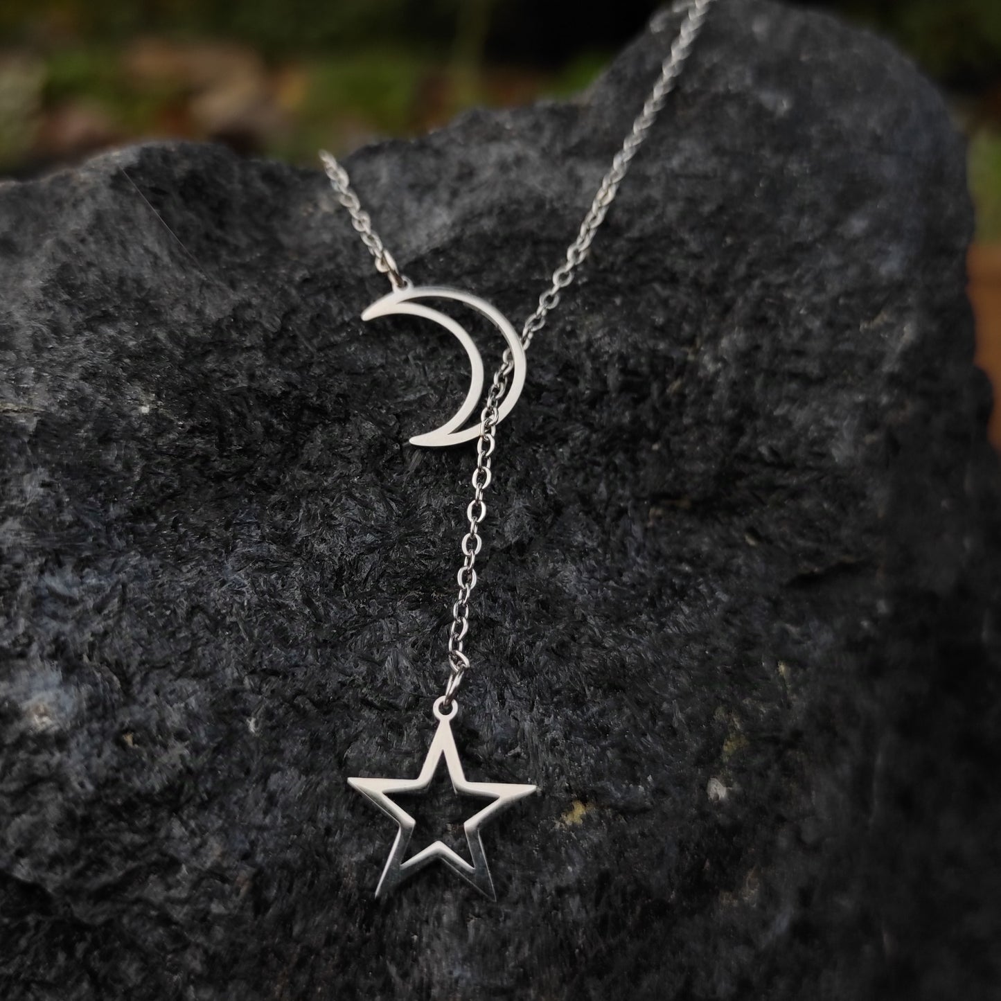 Collier chaîne lune et étoile