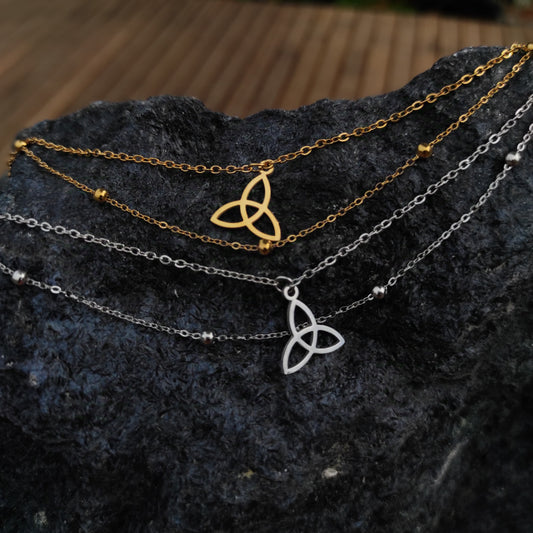 Bracelets celtique double chaîne triskell triquetra