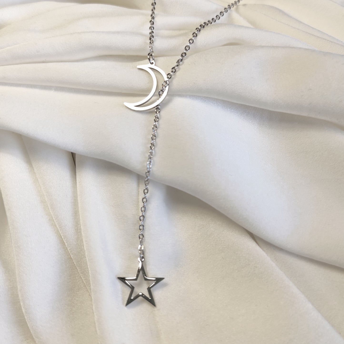 Collier chaîne lune et étoile